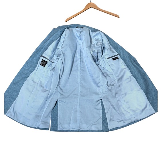 Jos A Bank Signature Collection Silk Sport Coat Blazer 39RTailored Fit Blue - Picture 6 of 14